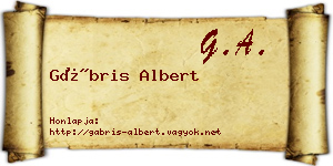 Gábris Albert névjegykártya